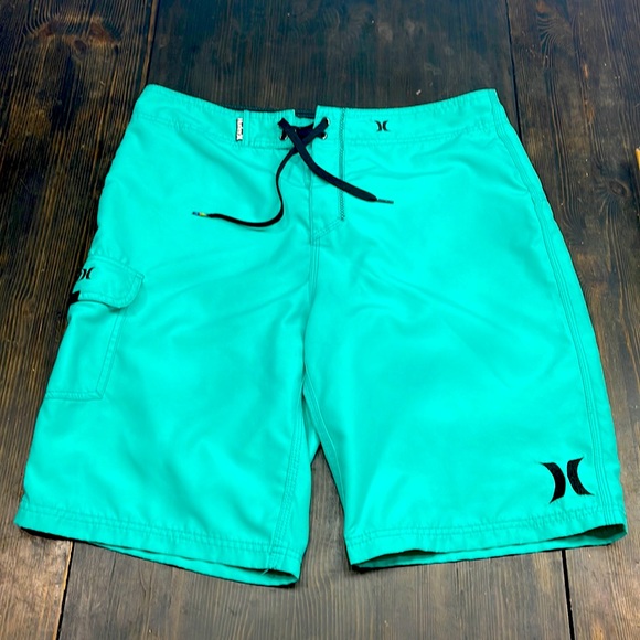 Hurley Swim Mens Hurley Board Shorts 32 Turquoise W Velcro Cargo